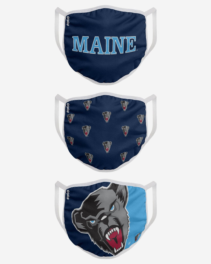 Maine Black Bears 3 Pack Face Cover FOCO - FOCO.com