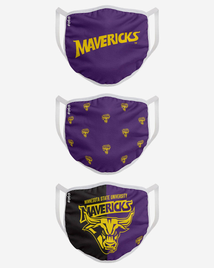 Minnesota State Mavericks 3 Pack Face Cover FOCO - FOCO.com