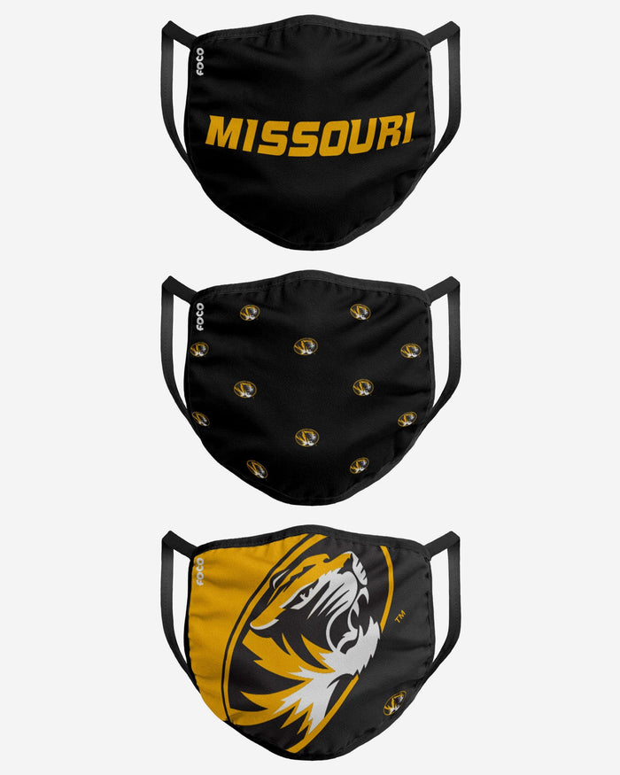 Missouri Tigers 3 Pack Face Cover FOCO - FOCO.com