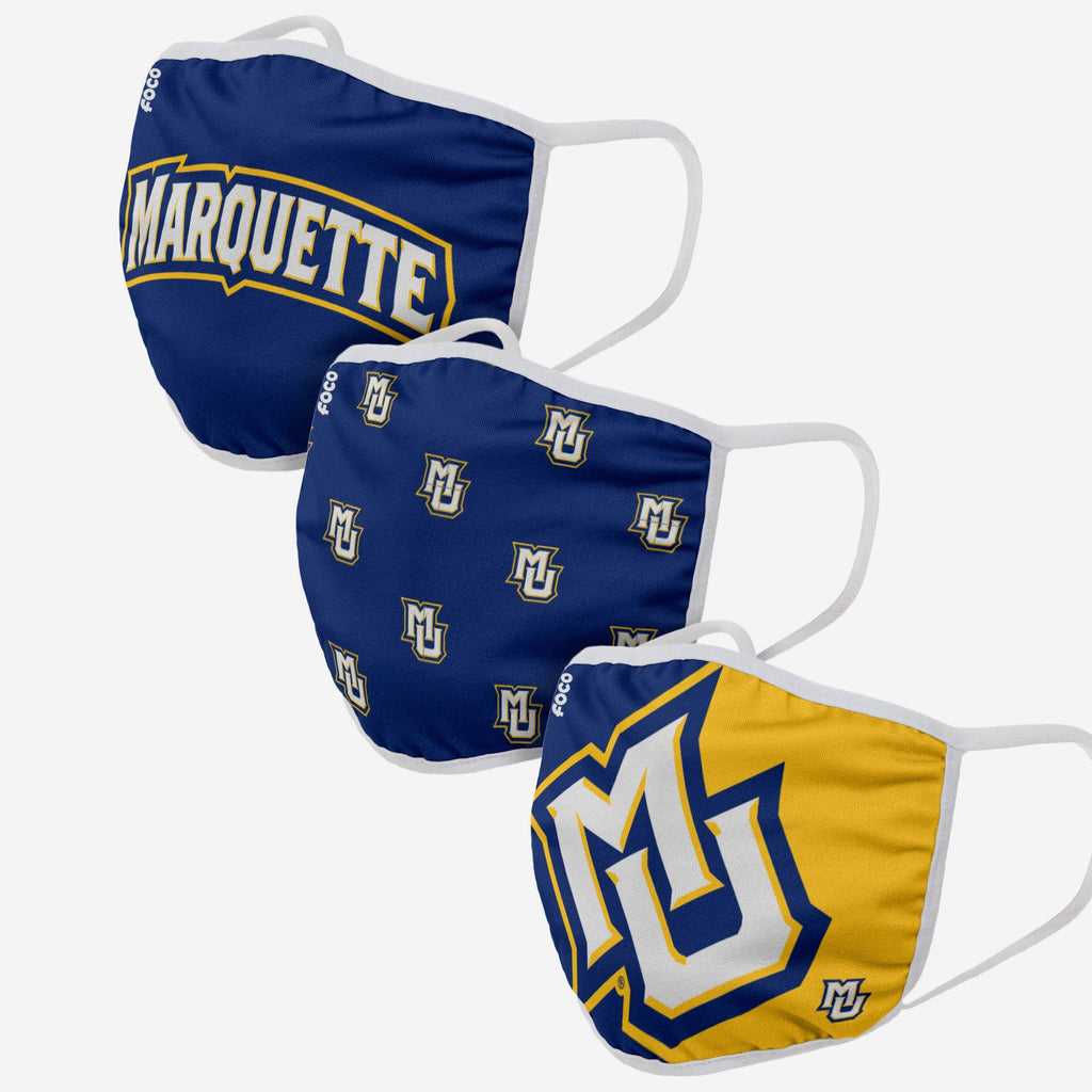 Marquette Golden Eagles 3 Pack Face Cover FOCO - FOCO.com