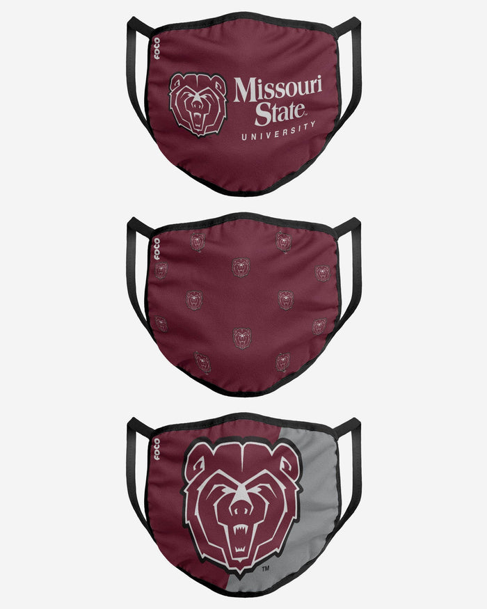 Missouri State Bears 3 Pack Face Cover FOCO - FOCO.com