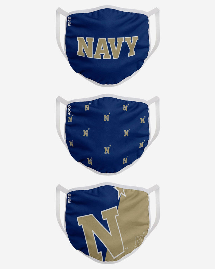 Navy Midshipmen 3 Pack Face Cover FOCO - FOCO.com
