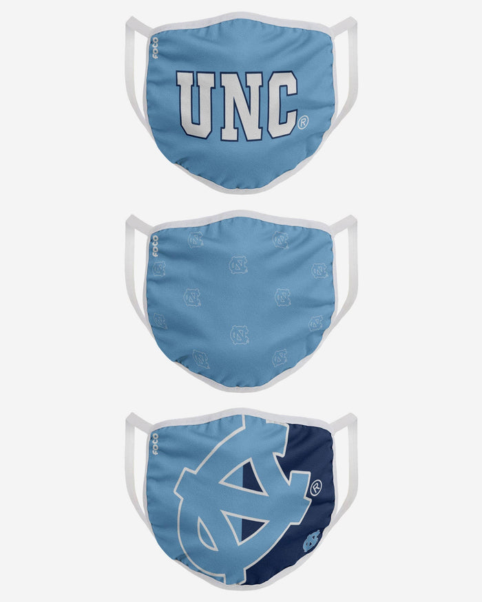 North Carolina Tar Heels 3 Pack Face Cover FOCO - FOCO.com