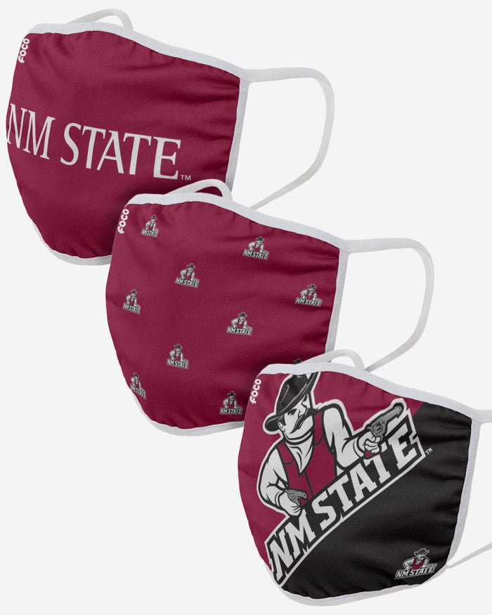 New Mexico State Aggies 3 Pack Face Cover FOCO - FOCO.com