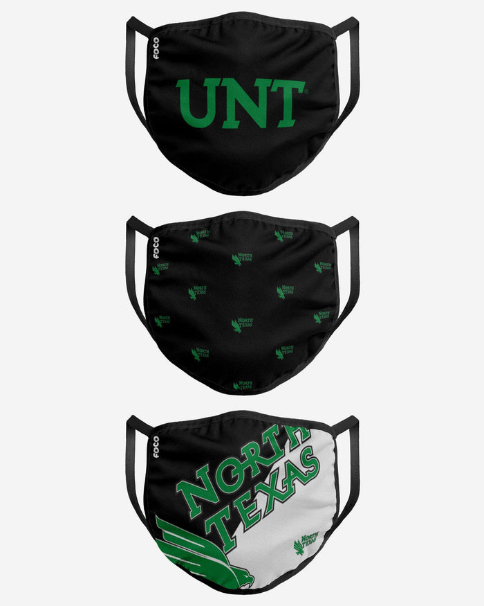 North Texas Mean Green 3 Pack Face Cover FOCO - FOCO.com