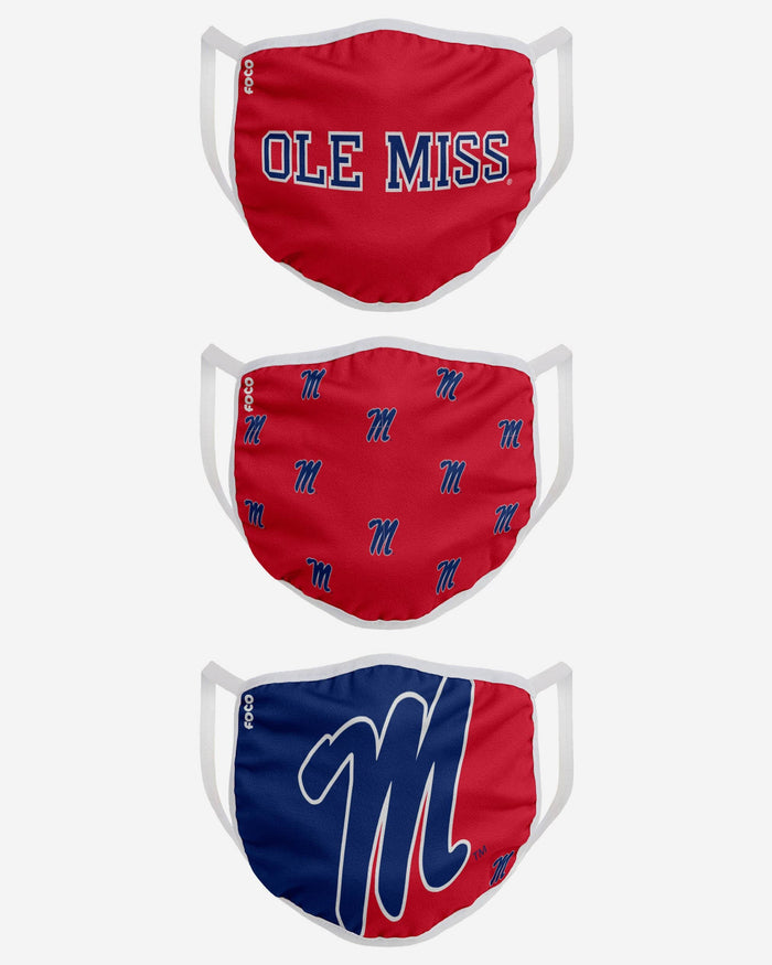 Ole Miss Rebels 3 Pack Face Cover FOCO - FOCO.com