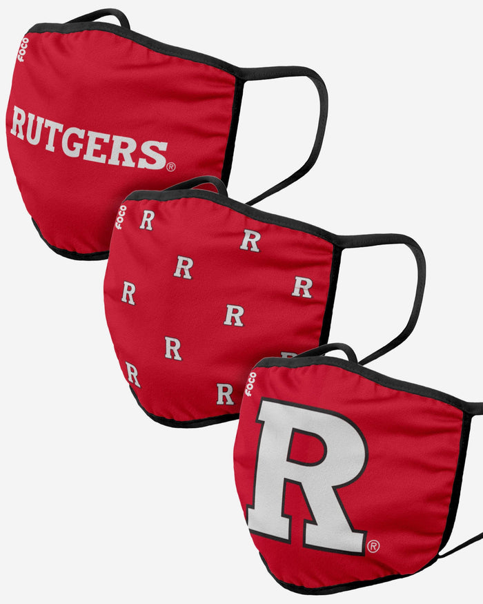 Rutgers Scarlet Knights 3 Pack Face Cover FOCO - FOCO.com
