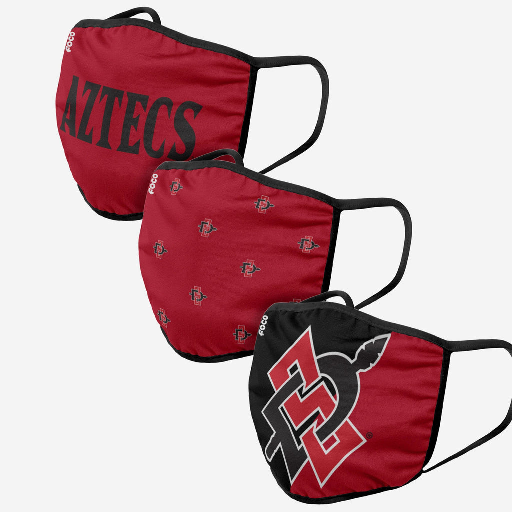 San Diego State Aztecs 3 Pack Face Cover FOCO - FOCO.com