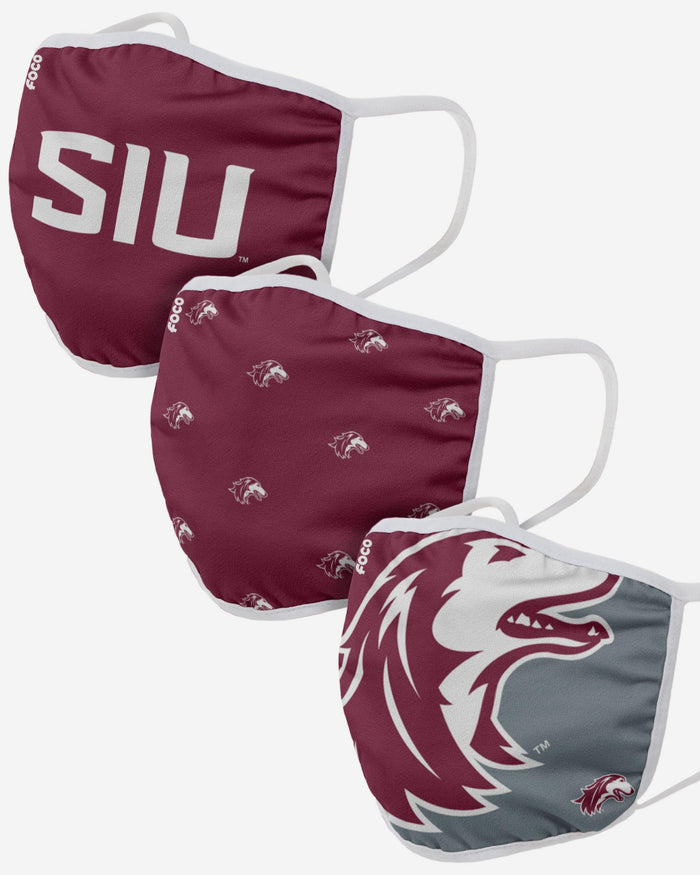 Southern Illinois Salukis 3 Pack Face Cover FOCO - FOCO.com