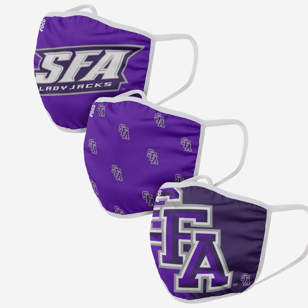 Stephen F Austin Lumberjacks 3 Pack Face Cover FOCO - FOCO.com