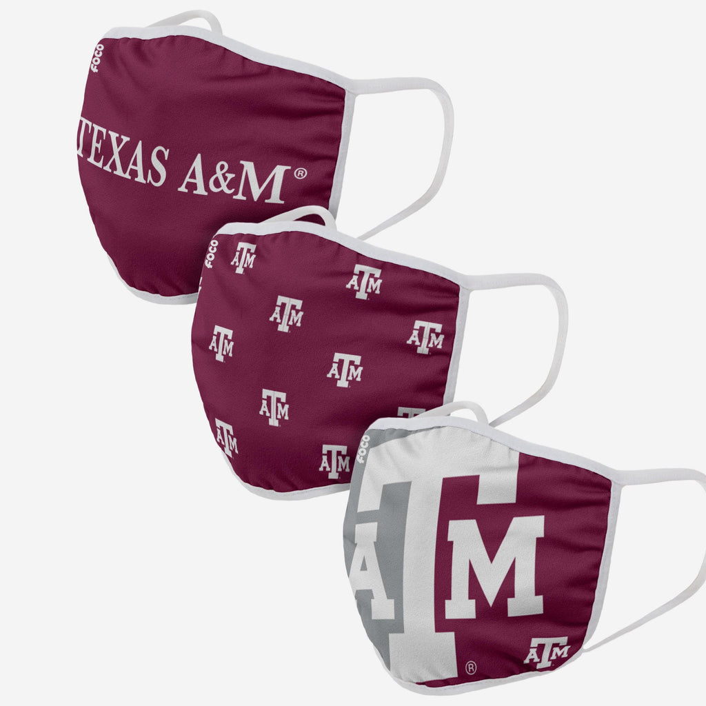 Texas A&M Aggies 3 Pack Face Cover FOCO - FOCO.com