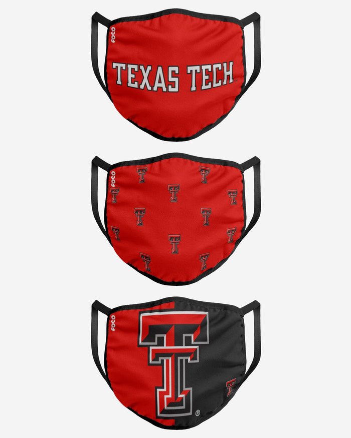 Texas Tech Red Raiders 3 Pack Face Cover FOCO - FOCO.com