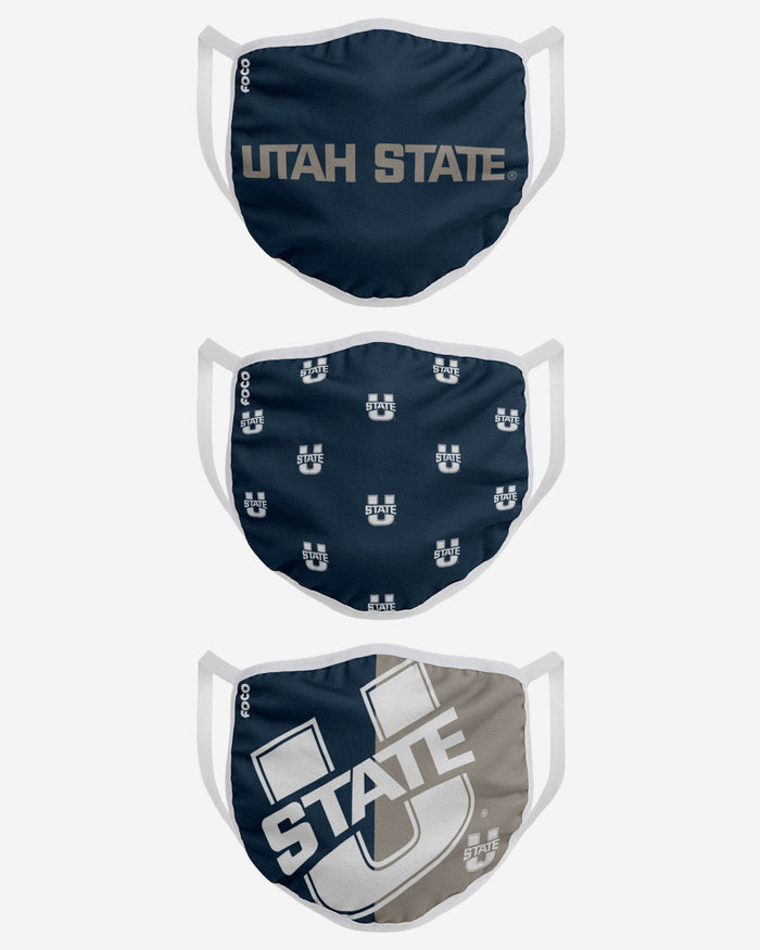 Utah State Aggies 3 Pack Face Cover FOCO - FOCO.com