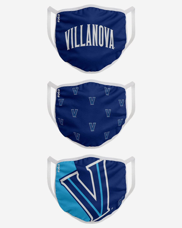 Villanova Wildcats 3 Pack Face Cover FOCO - FOCO.com