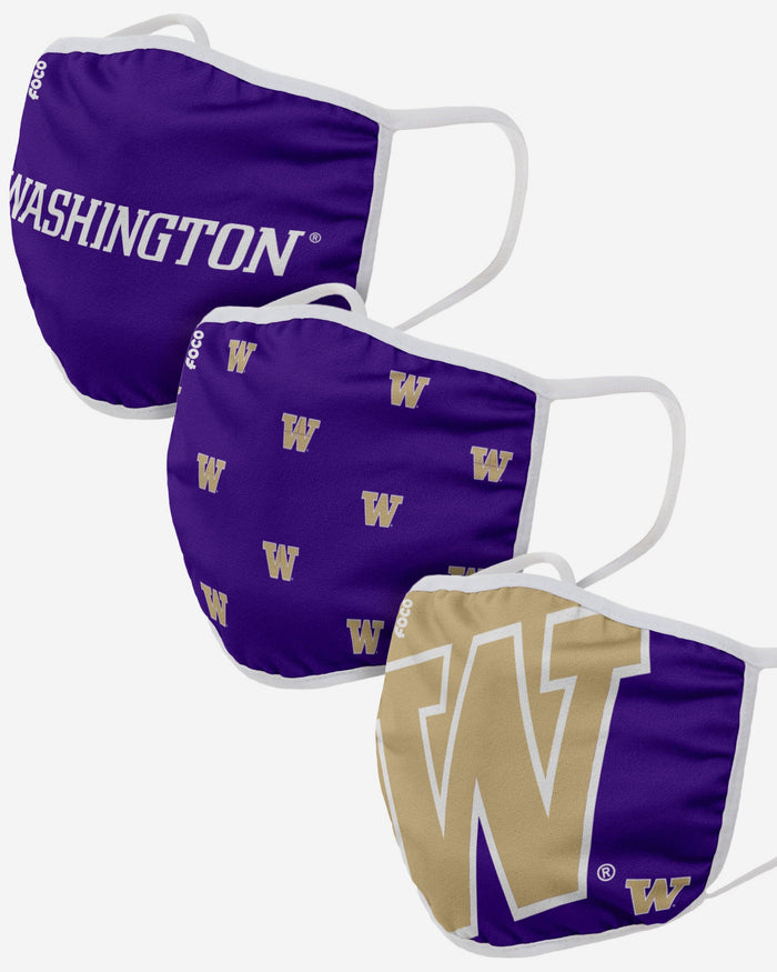 Washington Huskies 3 Pack Face Cover FOCO - FOCO.com