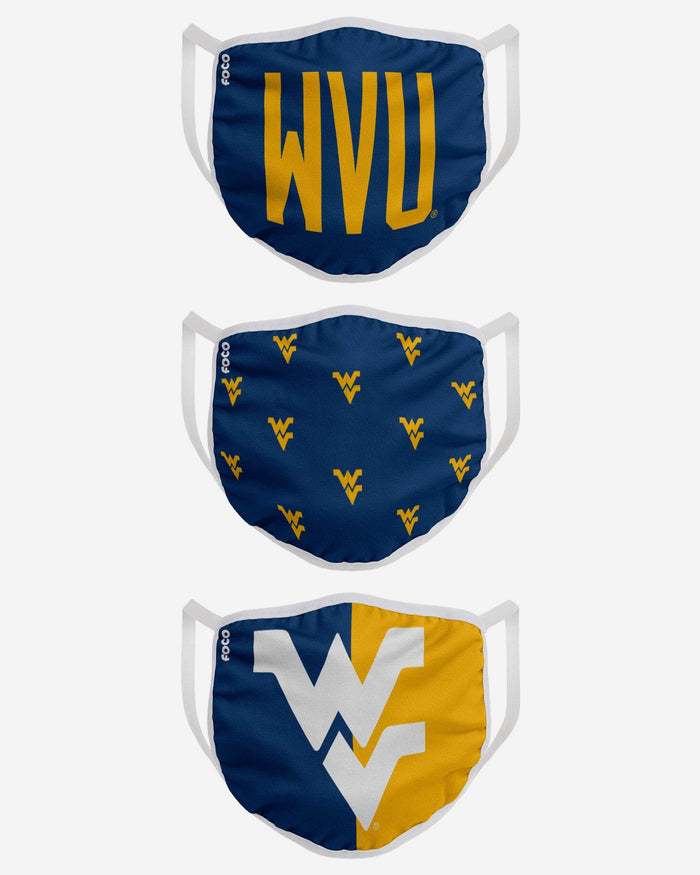 West Virginia Mountaineers 3 Pack Face Cover FOCO - FOCO.com