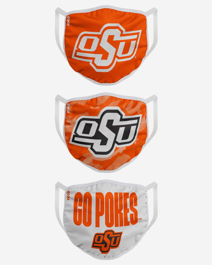 Oklahoma State Cowboys Super Fan 3 Pack Face Cover FOCO - FOCO.com