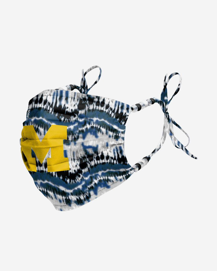 Michigan Wolverines Tie-Dye Beaded Tie-Back Face Cover FOCO - FOCO.com