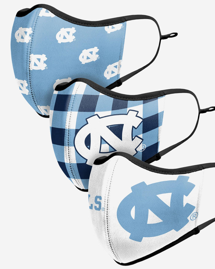 North Carolina Tar Heels Thematic Sport 3 Pack Face Cover FOCO - FOCO.com