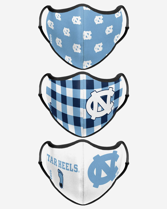 North Carolina Tar Heels Thematic Sport 3 Pack Face Cover FOCO - FOCO.com