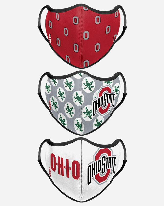 Ohio State Buckeyes Thematic Sport 3 Pack Face Cover FOCO - FOCO.com