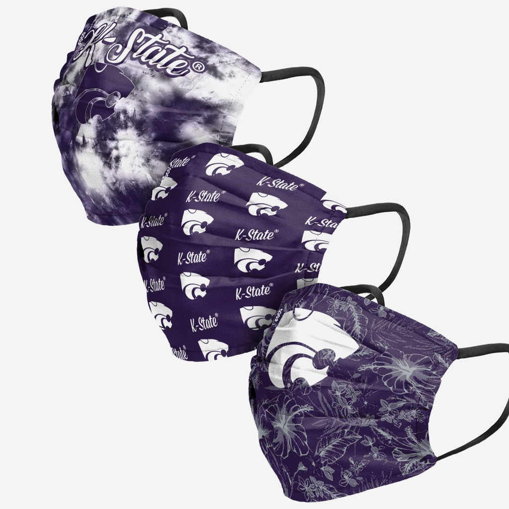 Kansas State Wildcats Womens Matchday 3 Pack Face Cover FOCO - FOCO.com