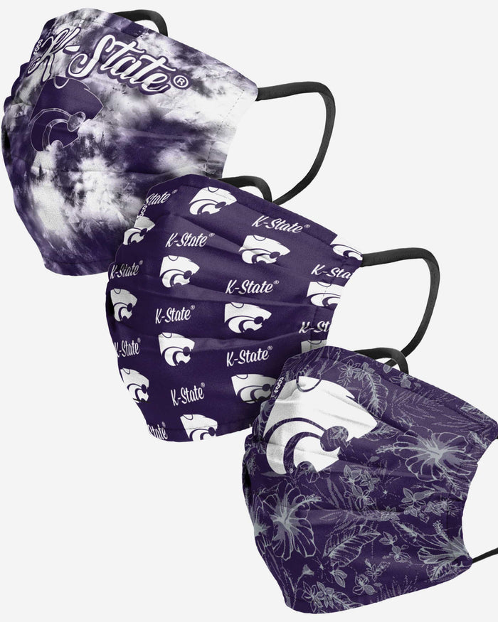 Kansas State Wildcats Womens Matchday 3 Pack Face Cover FOCO - FOCO.com