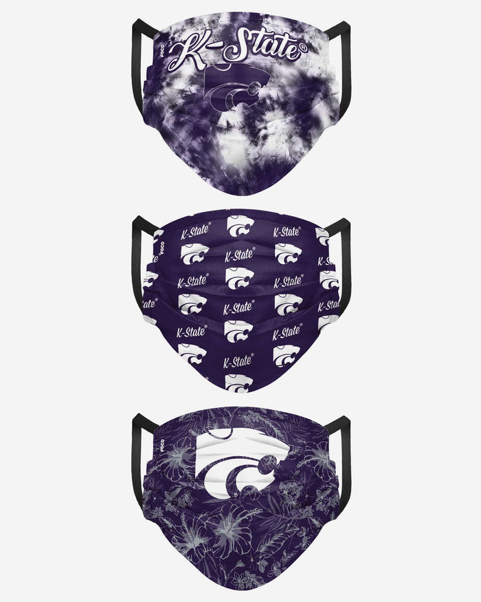 Kansas State Wildcats Womens Matchday 3 Pack Face Cover FOCO - FOCO.com