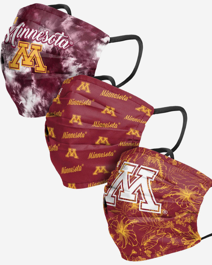 Minnesota Golden Gophers Womens Matchday 3 Pack Face Cover FOCO - FOCO.com