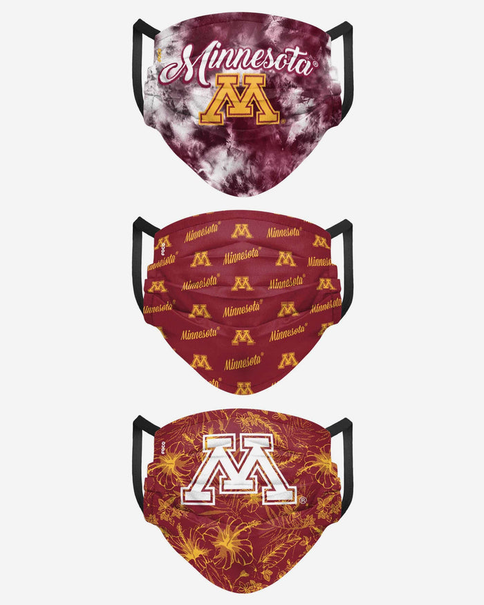 Minnesota Golden Gophers Womens Matchday 3 Pack Face Cover FOCO - FOCO.com