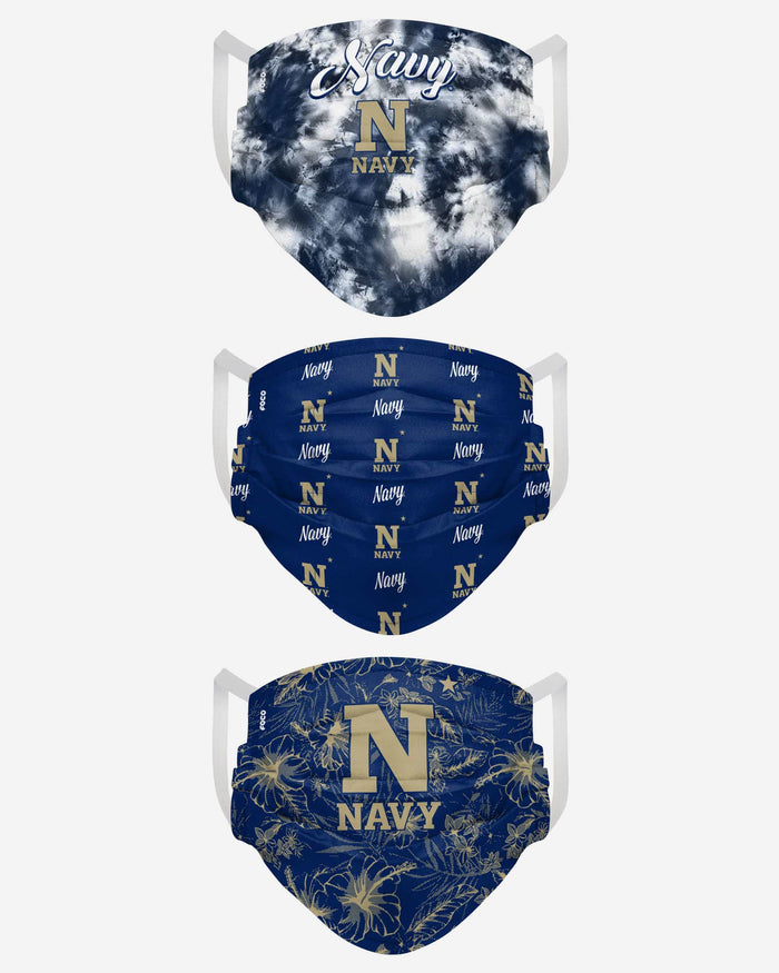 Navy Midshipmen Womens Matchday 3 Pack Face Cover FOCO - FOCO.com