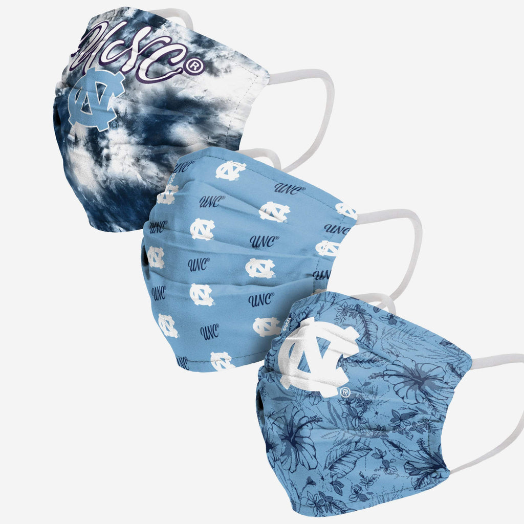 North Carolina Tar Heels Womens Matchday 3 Pack Face Cover FOCO - FOCO.com