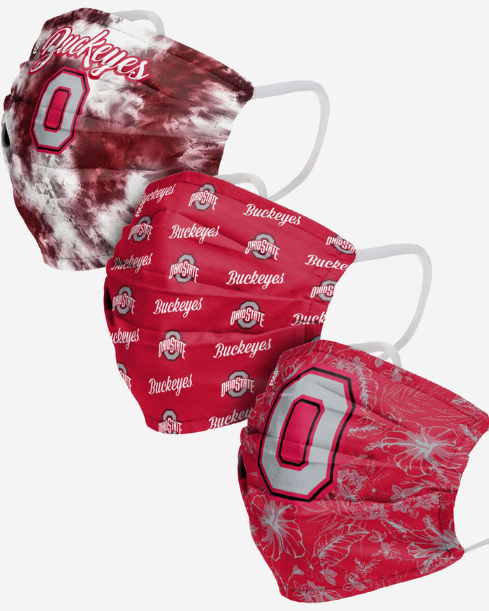 Ohio State Buckeyes Womens Matchday 3 Pack Face Cover FOCO - FOCO.com