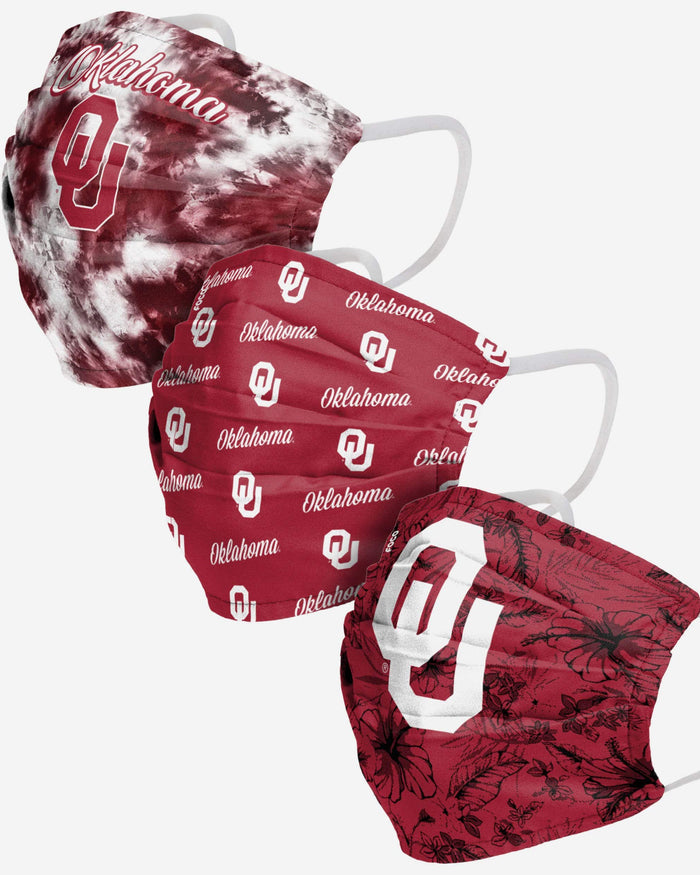 Oklahoma Sooners Womens Matchday 3 Pack Face Cover FOCO - FOCO.com