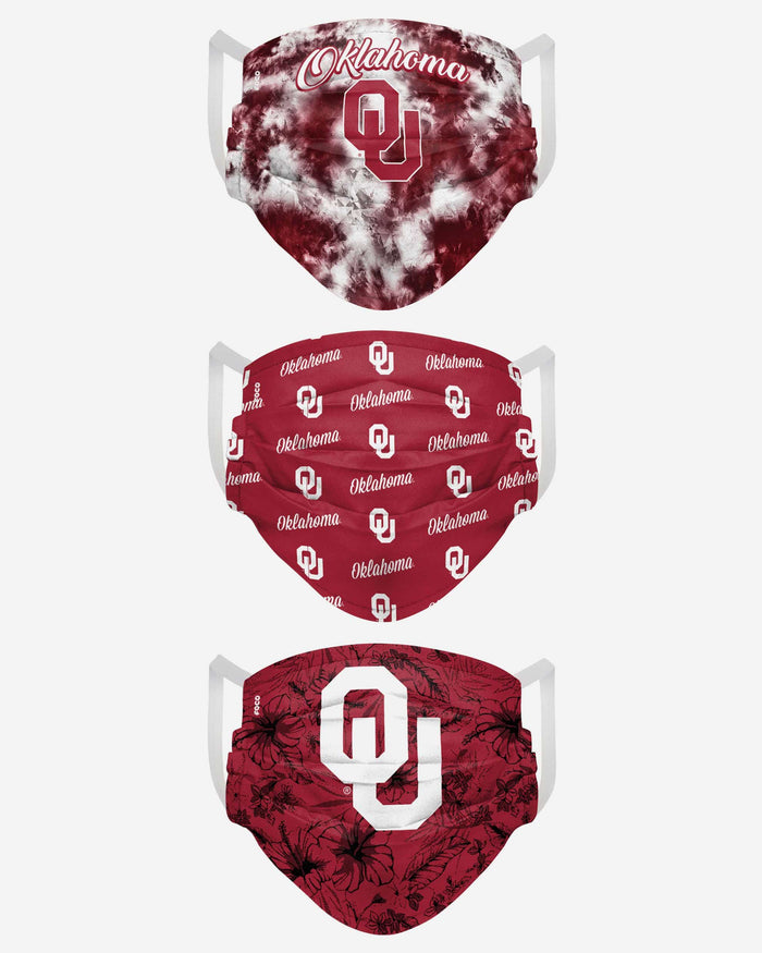 Oklahoma Sooners Womens Matchday 3 Pack Face Cover FOCO - FOCO.com