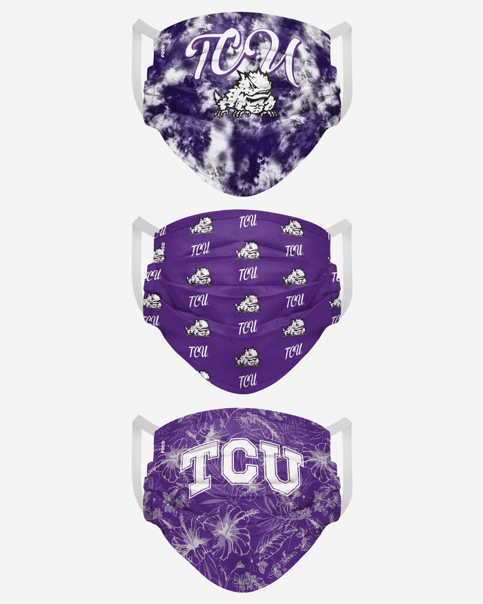 TCU Horned Frogs Womens Matchday 3 Pack Face Cover FOCO - FOCO.com