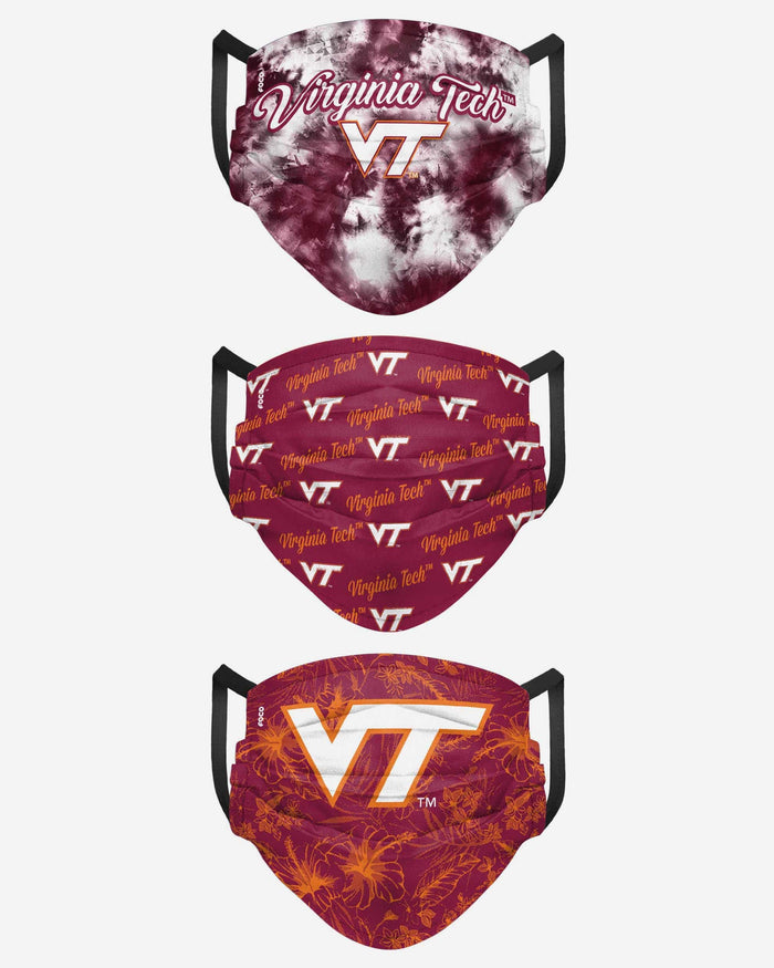 Virginia Tech Hokies Womens Matchday 3 Pack Face Cover FOCO - FOCO.com