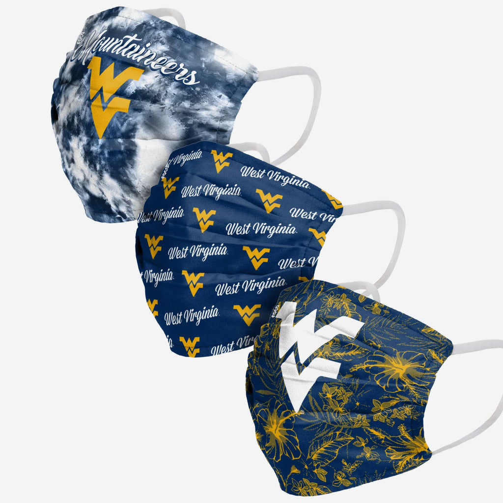 West Virginia Mountaineers Womens Matchday 3 Pack Face Cover FOCO - FOCO.com