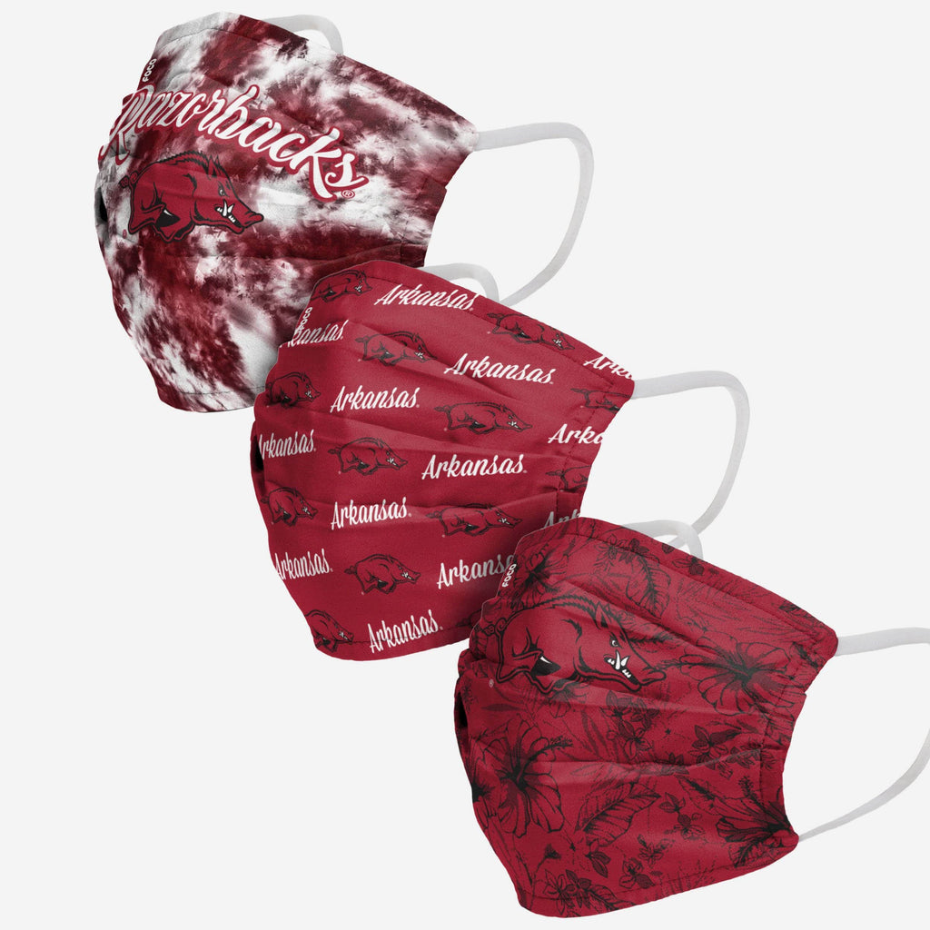 Arkansas Razorbacks Womens Matchday 3 Pack Face Cover FOCO - FOCO.com