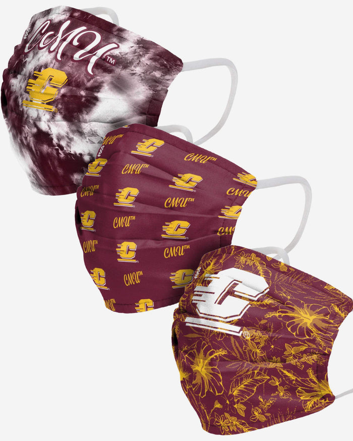 Central Michigan Chippewas Womens Matchday 3 Pack Face Cover FOCO - FOCO.com