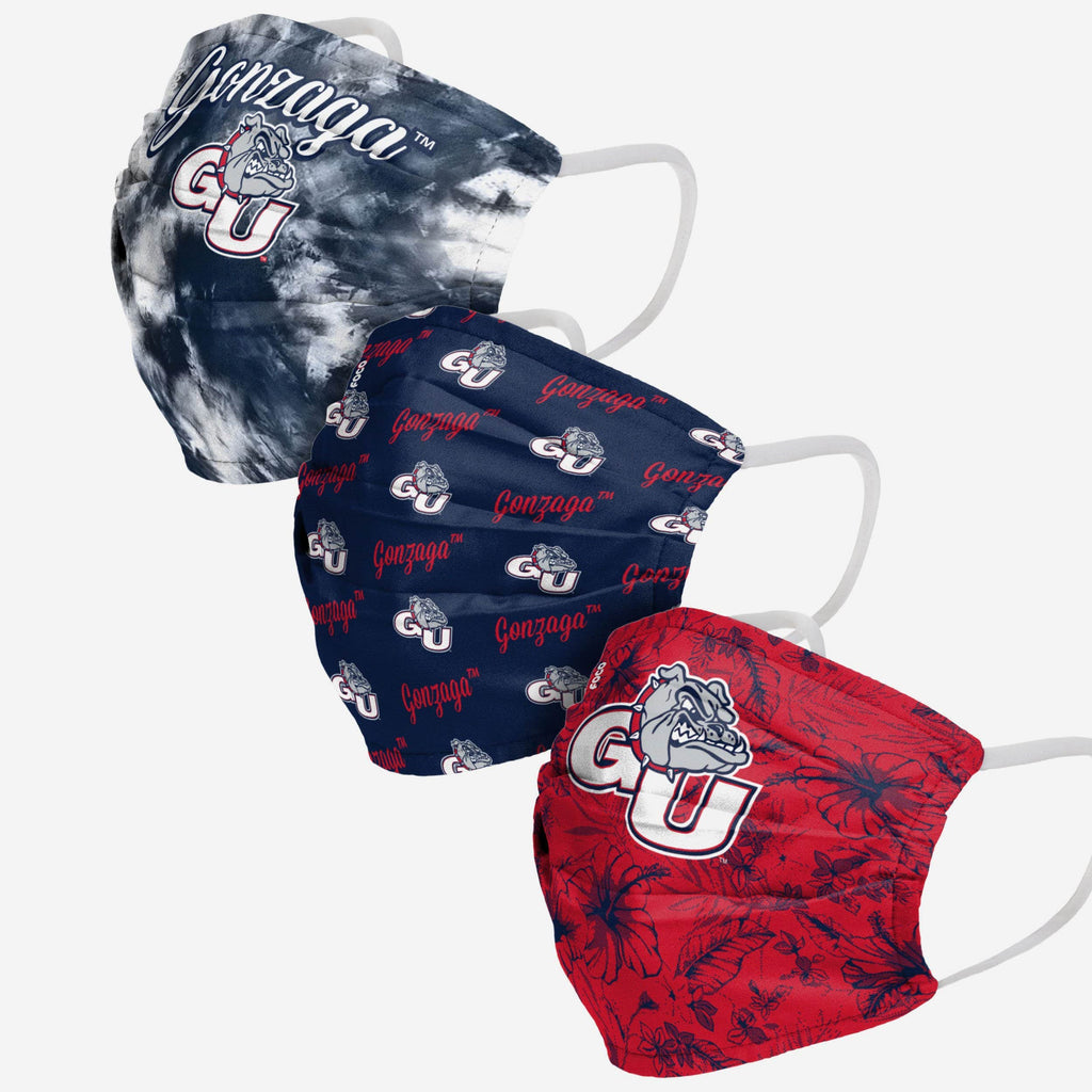 Gonzaga Bulldogs Womens Matchday 3 Pack Face Cover FOCO - FOCO.com