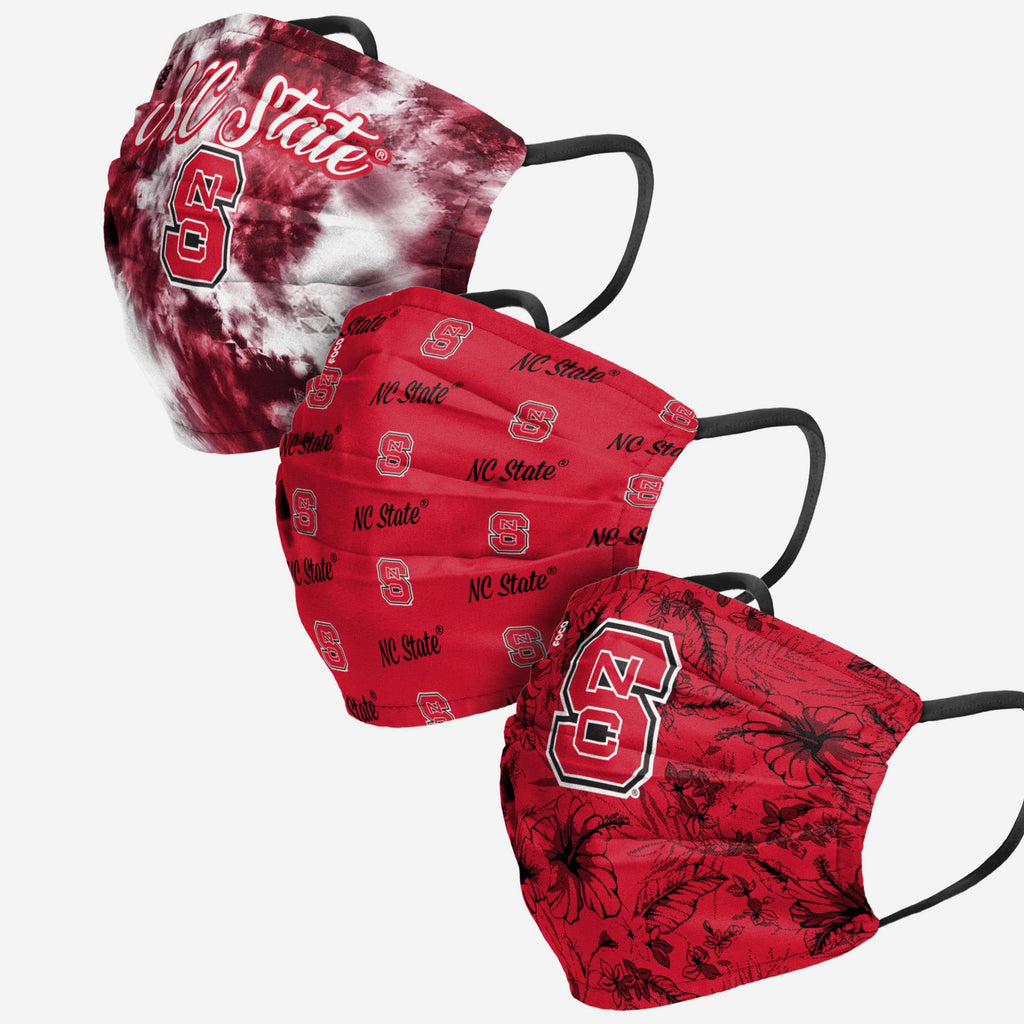 NC State Wolfpack Womens Matchday 3 Pack Face Cover FOCO - FOCO.com
