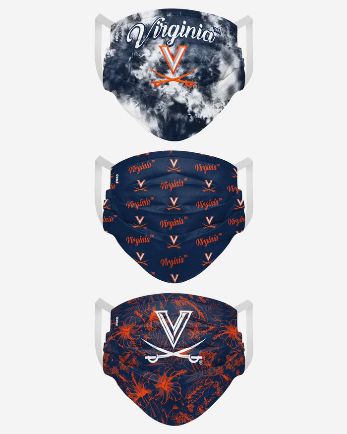 Virginia Cavaliers Womens Matchday 3 Pack Face Cover FOCO - FOCO.com