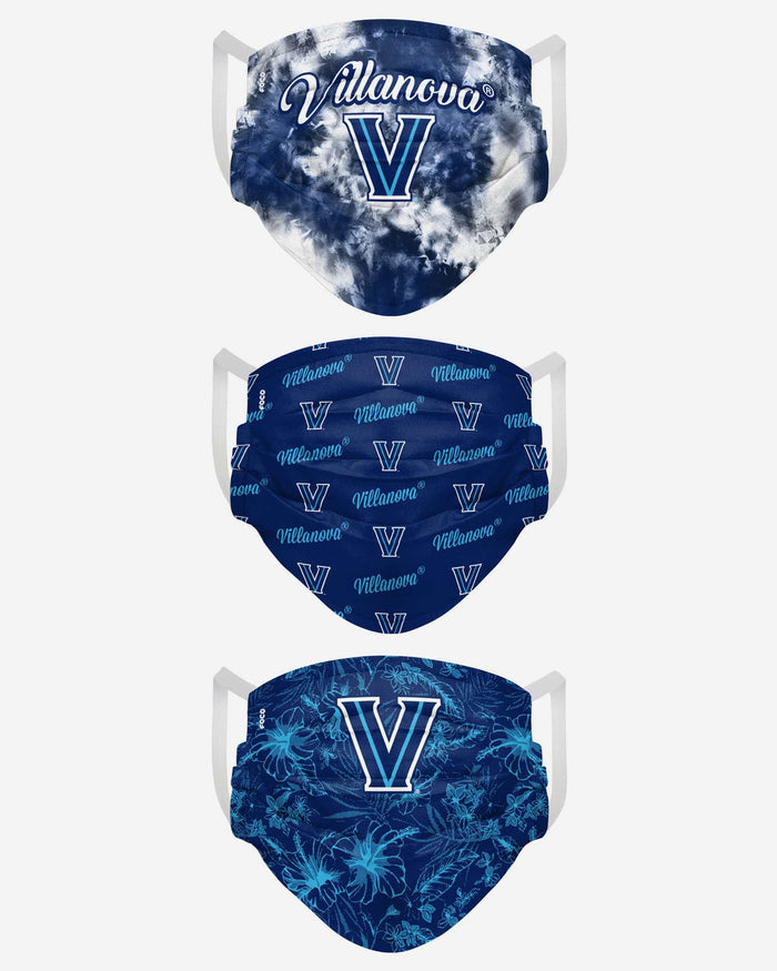 Villanova Wildcats Womens Matchday 3 Pack Face Cover FOCO - FOCO.com