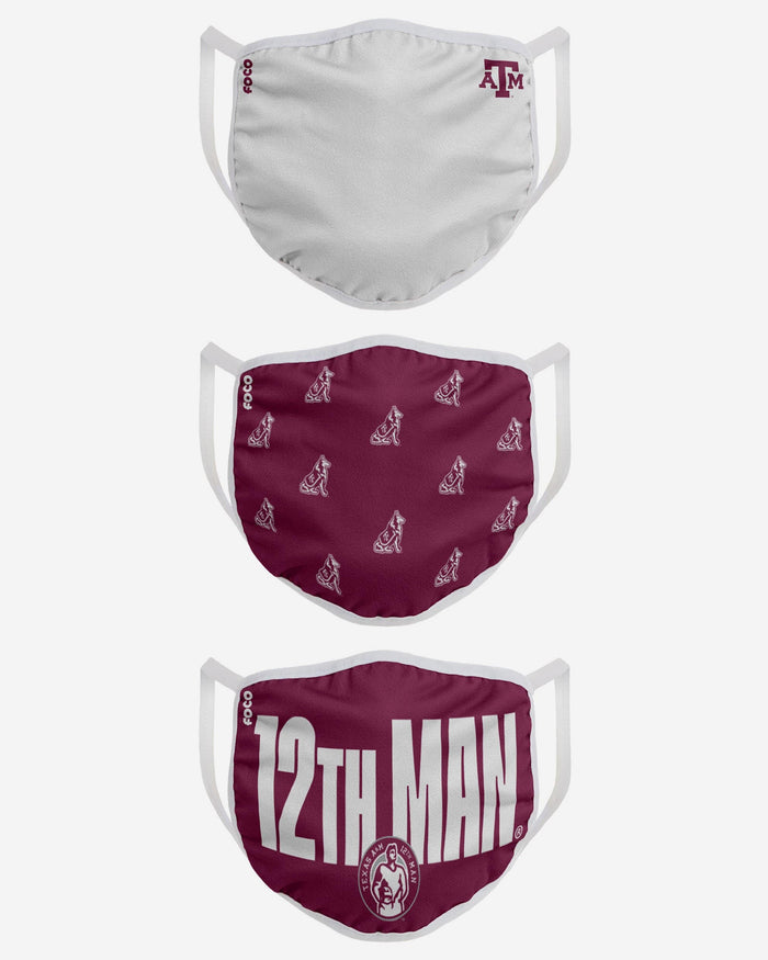 Texas A&M Aggies 12th Man Mascot 3 Pack Face Cover FOCO - FOCO.com