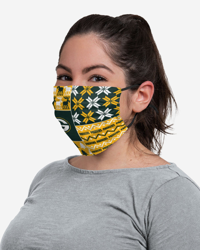 Green Bay Packers Busy Block Adjustable Face Cover FOCO - FOCO.com