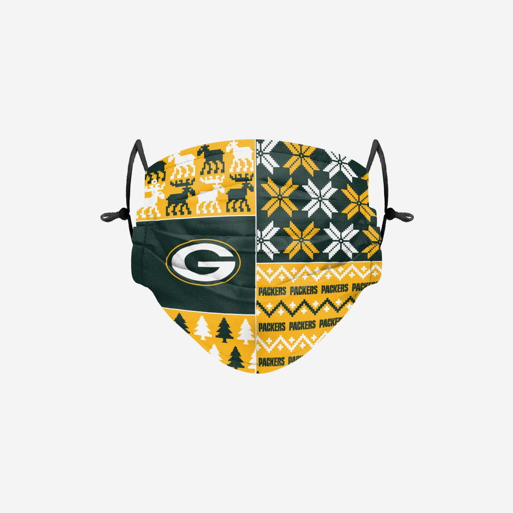 Green Bay Packers Busy Block Adjustable Face Cover FOCO - FOCO.com