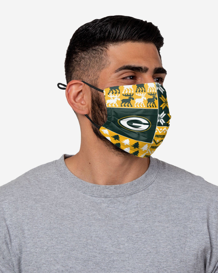 Green Bay Packers Busy Block Adjustable Face Cover FOCO - FOCO.com