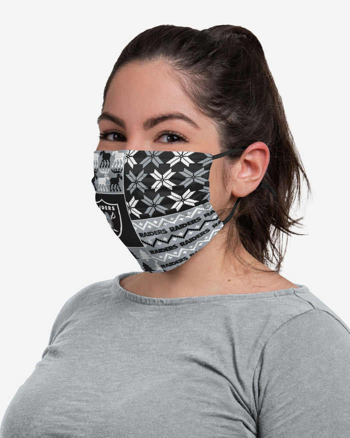 Las Vegas Raiders Busy Block Adjustable Face Cover FOCO - FOCO.com