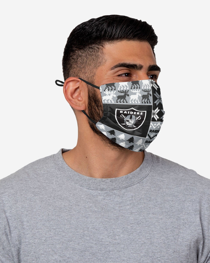 Las Vegas Raiders Busy Block Adjustable Face Cover FOCO - FOCO.com